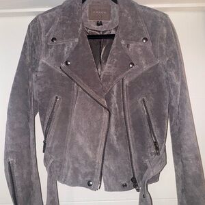 Blank NYC Charcoal Suede Leather Moto Jacket